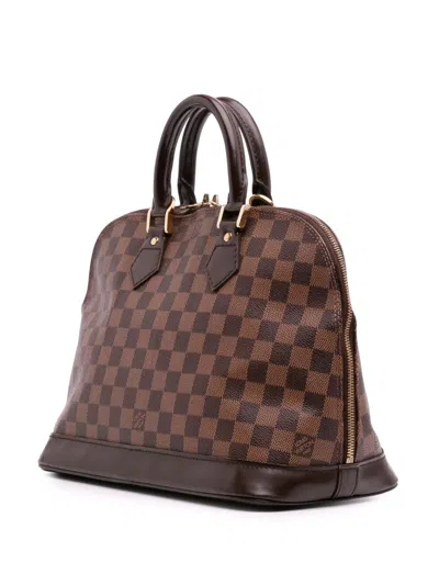 Pre-owned Louis Vuitton 2004 Damier Ebene Alma Pm Handbag In Brown