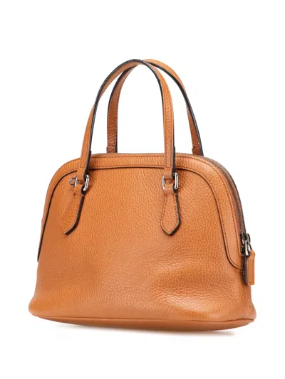 Pre-owned Gucci 2000-2015 Mini Leather Dome Satchel In Brown