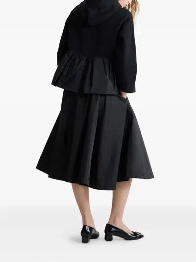 Patou Asymmetric Faille Shorts In Black
