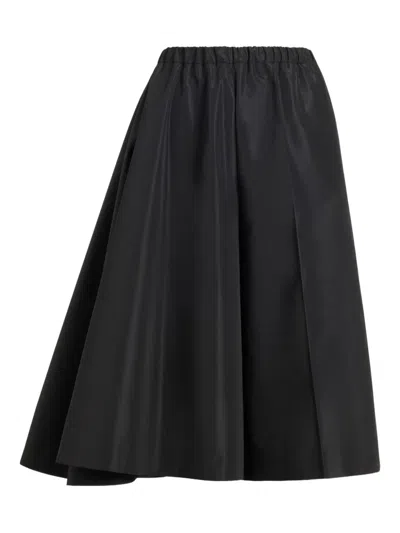 Patou Asymmetric Faille Shorts In Black