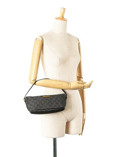 Pre-owned Gucci 2000-2015 Gg Denim Boat Shoulder Bag
