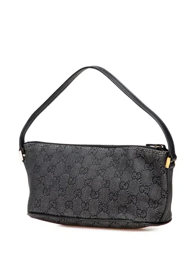 Pre-owned Gucci 2000-2015 Gg Denim Boat Shoulder Bag