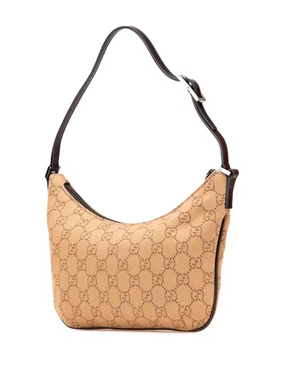 Pre-owned Gucci 2000-2015 Gg Canvas Shoulder Bag In Brown