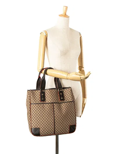 Pre-owned Celine 2000 Macadam Canvas Tote Bag In Brown