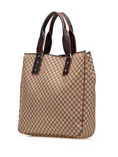 Pre-owned Celine 2000 Macadam Canvas Tote Bag In Brown