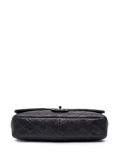 Pre-owned Chanel 2013-2014 Jumbo Quilted Iridescent Caviar Easy Flap Shoulder Bag In Gray