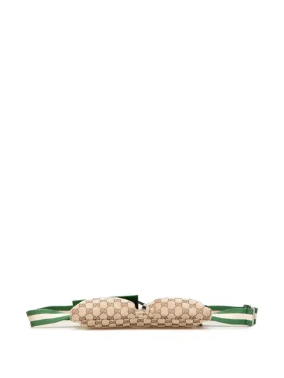 Pre-owned Gucci 2000-2015 Gg Canvas Web Double Pocket Belt Bag