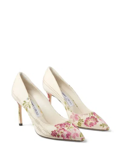 Jimmy Choo 85mm Romy Floral-embroidered Pumps