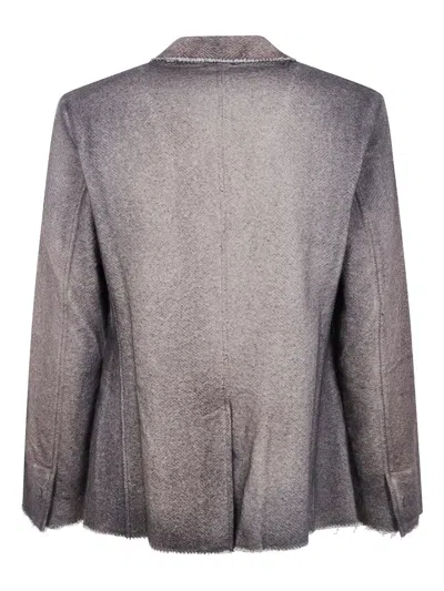 Avant Toi Herringbone Rever Jacket With Shadow Clothing In Gray