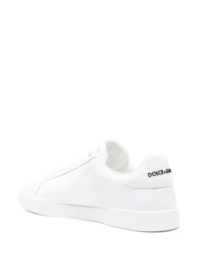 Dolce & Gabbana Canvas Sneakers With Round Toe And Rubber Sole In White