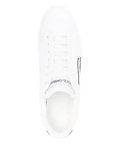 Dolce & Gabbana Canvas Sneakers With Round Toe And Rubber Sole In White