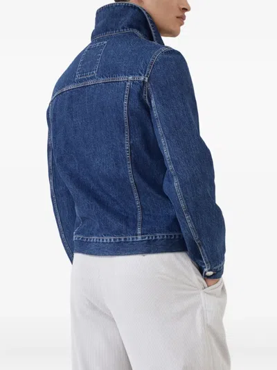 Brunello Cucinelli Zip-fastening Patch-pocket Denim Jacket In Blue