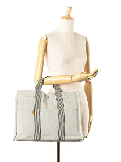 Pre-owned Hermes 1990-2010 Canvas Fourre Tout Mm Tote Bag In Gray