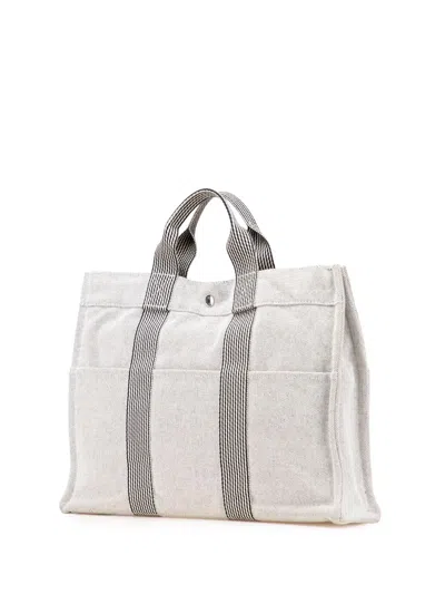 Pre-owned Hermes 1990-2010 Canvas Fourre Tout Mm Tote Bag In Gray