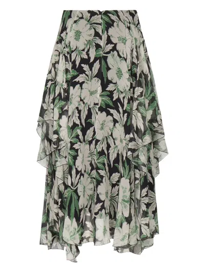 Loewe Ruffled Floral-print Skirt