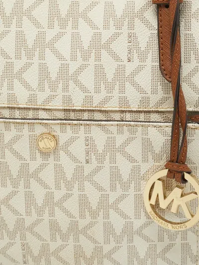Pre-owned Michael Kors Vintage Monogram Tote Bag In Neutral