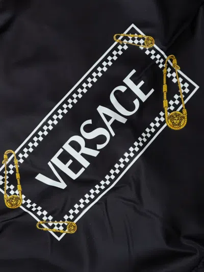 Versace Insulated Hooded Jacket In Black