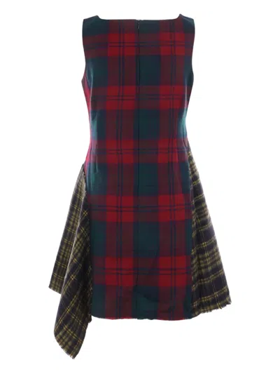 Rave Review Patchwork Checked Wool Dress