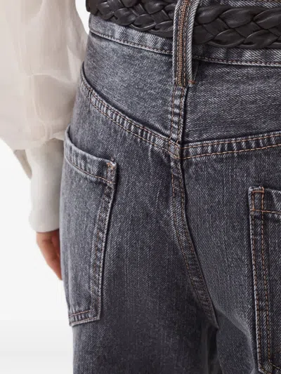 Brunello Cucinelli Five-pocket Cuffed Jeans In Gray