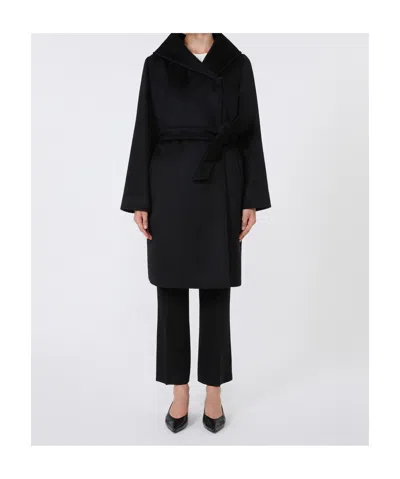Max Mara Studio Newmang Belted Hooded Coat
