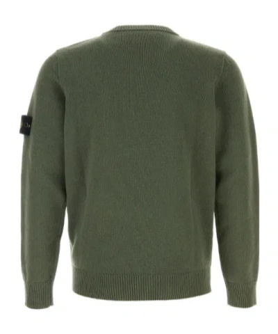 Stone Island Wool Crewneck Sweater In Green