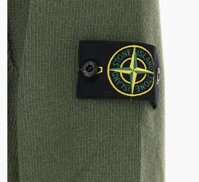 Stone Island Wool Crewneck Sweater In Green