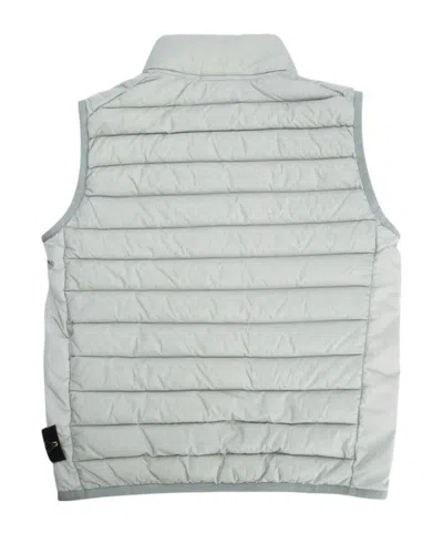 Stone Island Junior Logo Patch Padded Vest In Gray