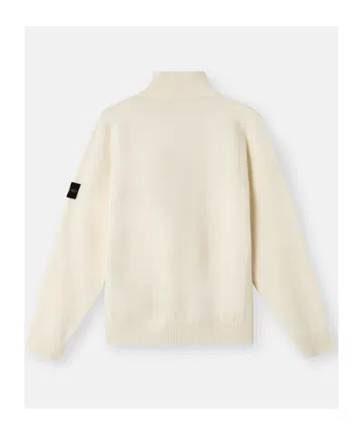 Stone Island Mens Desert Melange Wool Half-button Jumper