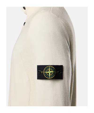 Stone Island Mens Desert Melange Wool Half-button Jumper