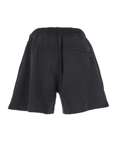 Dsquared2 Black Bermuda With Elastic Waist And Drawstring And Logo On The Front In Cotton Man In Black