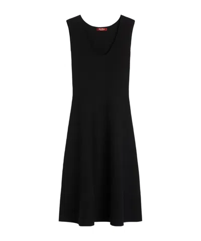 Max Mara Studio Furetto U-neck Sleeveless Dress In Black