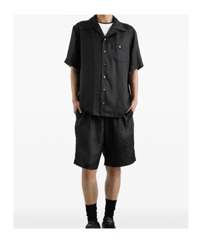 Dolce & Gabbana Dg Logo Jacquard Hawaii Shirt In Black