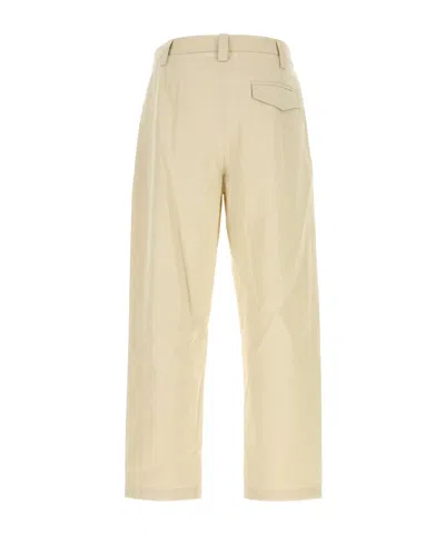 Apc Renato Tapered Pleated Herringbone Cotton Trousers In Neutral