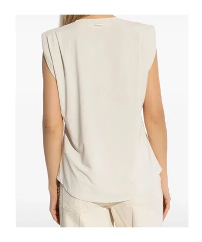 Michael Michael Kors Padded-shoulder Top In White