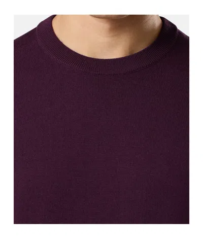 Stone Island Crewneck Jumper With Raised Stitch Details In Purple