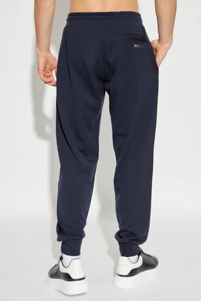 Paul Smith Elastic Waist Track Pants In Blue