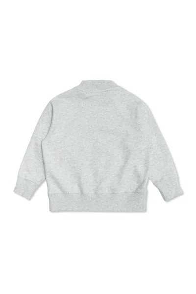 Palm Angels Kids Logo Printed Crewneck Sweatshirt In Gray