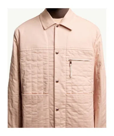 Moncler Veste-chemise Matelassée Kishus X Gilga Farm By Donald Glover In Pink