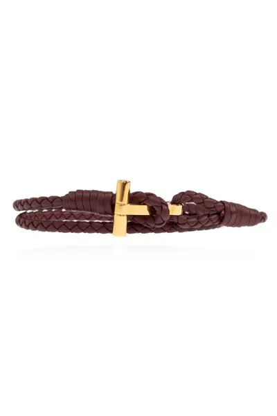 Tom Ford T Plaque Braided Bracelet