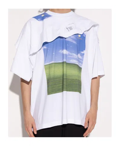 Vetements White Desktop Double Layered T-shirt In White