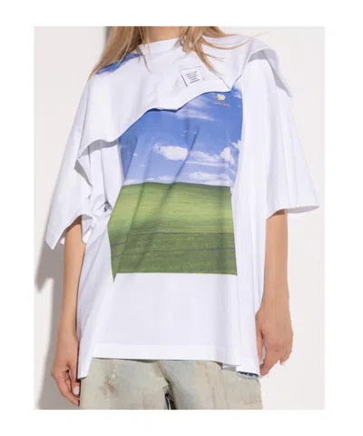 Vetements White Desktop Double Layered T-shirt In White
