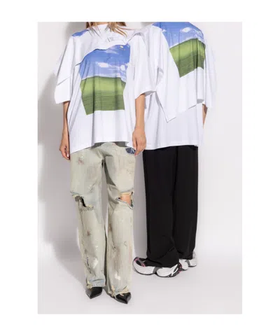 Vetements White Desktop Double Layered T-shirt In White