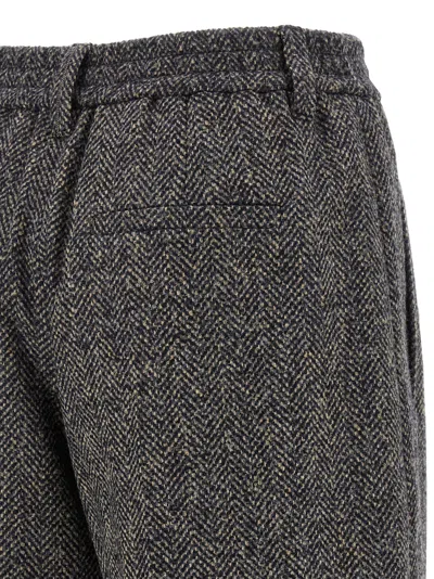Brunello Cucinelli Wool Bermuda Shorts Pants Multicolor In Gray