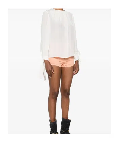 Max Mara Silk Crepe De Chine Blouse In White