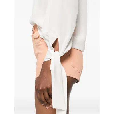 Max Mara Silk Crepe De Chine Blouse In White