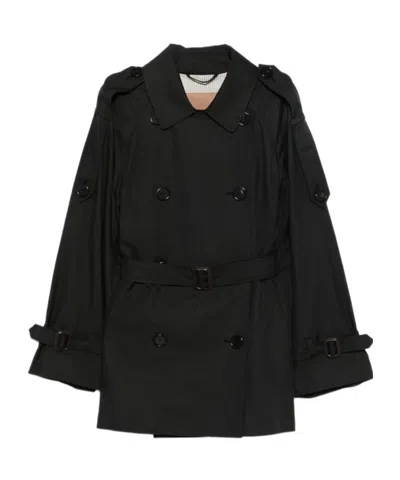 Max Mara Lapel Long Sleeve Coat In Black