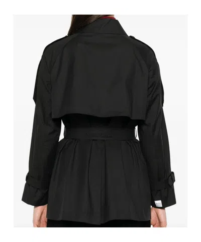 Max Mara Lapel Long Sleeve Coat In Black