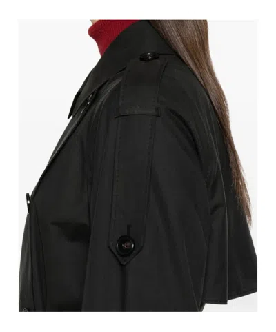 Max Mara Lapel Long Sleeve Coat In Black