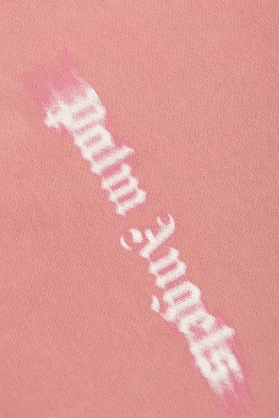 Palm Angels Kids Logo Printed Sweatshirt In Pink