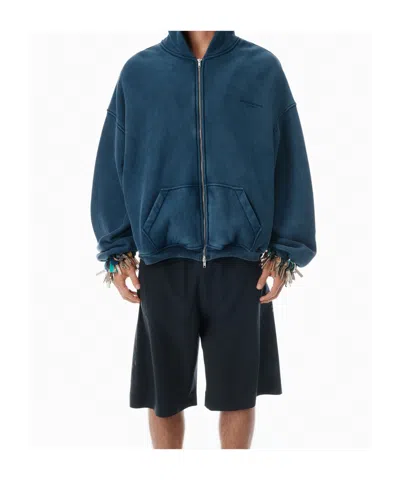 Alexander Wang Knitwear Hooded Long Sleeves In Blue